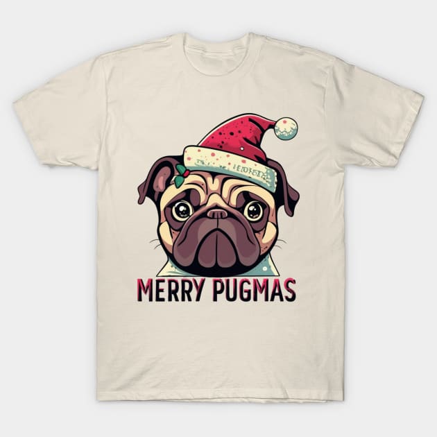 Merry Christmas pug dog lover T-Shirt by Japanese Fever